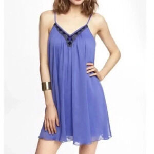 Express beaded v-neck mini dress